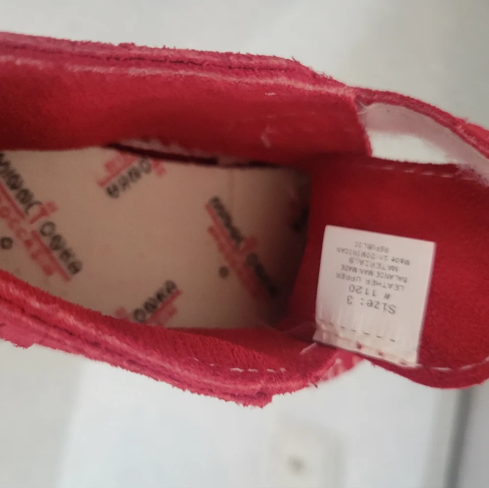 Red Suede Baby Moccasins - Picture 3 of 5